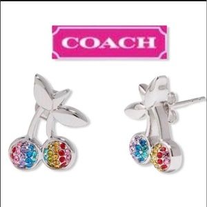 COACH SILVER RAINBOW CHERRY EARRINGS
